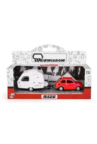 Fiat 126p + przyczepa Niewiad�w Kemping czerwony Daffi