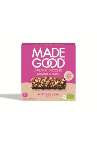 Madegood Batony granola crunchy smak tort urodzinowy w polewie czekoladowej bezglutenowe 5 x 24 g Bio