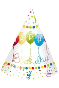 Godan Czapeczki papierowe Happy Birthday Streamers 6 szt.