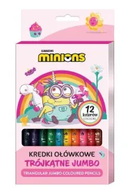Kredki o��wkowe tr�jk�tne Minionki 12 kolor�w