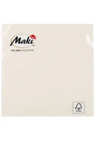 Serwetka papierowa 3warstowa 33x33 ecru op20szt POL-MAK SLCO000100