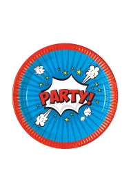 Talerzyki papierowe Boom Party 23cm 8szt