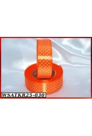 Wst��ka satynowa w kropki 25mm/22mb