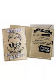 Kukartka Karnet Urodziny vintage 18 Zacny Panie