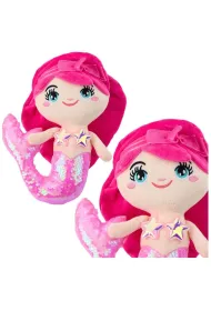 LeanToys Syrenka pluszowa z ogonem w cekiny jasnor�owa