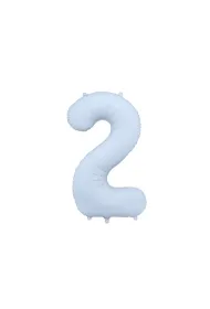 PartyDeco Balon foliowy Cyfra 2 mglisty niebieski 86cm