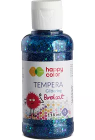 Happy Color Farba tempera brokatowa, niebieska, 118 ml