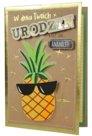 Kukartka Karnet B6 Urodziny ananas FR-013