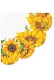 Paw Serwetka Decor Round Dancing Sunflowers 32cm �rednicy, 12szt./op. - serwetka okr�g�a