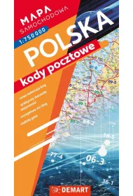 Mapa samochodowa Polski. Kody pocztowe