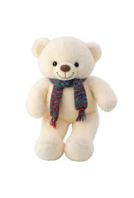 Mi� pluszowy bia�y w kolorowym szaliku 55cm LeanToys