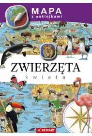 Mapa z naklejkami. Zwierzta wiata