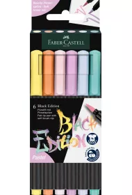 Faber-Castell Pisaki p�dzelkowe Black Edition Pastel 6 szt.