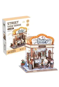 Uliczny zak�tek. Puzzle 3D drewmniane. Piekarnia Askato