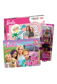 Pakiet: Barbie. Opowiadania 3D. Si�a si�str. Ksi��ka pop-up, Puzzle 104 el. Wyj�tkowa kolekcja Barbie, Barbie Kariera. Lalka Makija�ystka