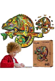 Puzzle drewniane eko 130 el. Kameleon A3 Maksik