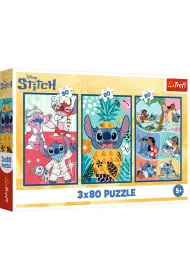 Puzzle 3x80 el. �wiat Stitcha Trefl