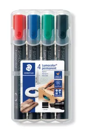 Staedtler Marker wodoodporny Lumocolor, �ci�ty, 4 kolory w etui
