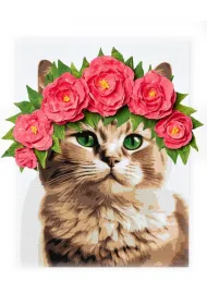 Ideyka Malowanie po numerach - Elegancka Kotka z glink� 30x40cm