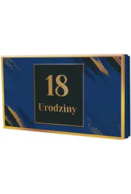 Pude�ko prezentowe 18 urodziny, granat (22,5x17,5x4cm)