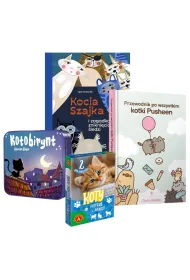 Pakiet: Kocia Szajka i zagadka znikni�cia �ledzi, Przewodnik po wszystkim kotki Pusheen, Karty Piotru� Koty, Kotobirynt