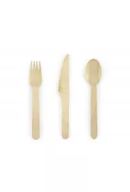 PartyDeco Sztu�ce drewniane Woodland 16cm 18 szt.