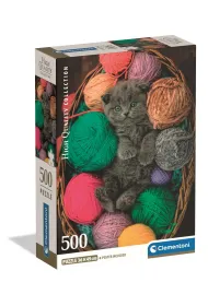 Puzzle 500 Compact Fluffy Kitten 35617 Clementoni