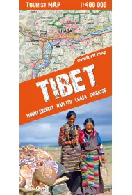 Tybet. Mount Everest, Nam tso, Lhasa, Shigatse - mapa po�udniowej cz�ci Tybetu 1:400 000