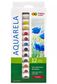 Happy Color Farba akwarelowa 12 kolor�w x 12 ml