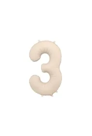 PartyDeco Balon foliowy 3 jasny be� 86cm