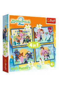 Puzzle 4w1 Zootopia przygody TREFL 34677  TR