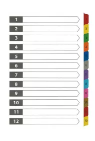 D.rect Przek�adki kartonowe 1-12 index laminowany