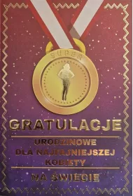 Yeku Karnet Urodziny medal damskie