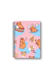 Penmate Brulion A5 Food w twardej oprawie w spirali Kapibara kratka 80 kartek