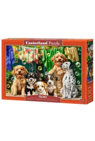 Puzzle 500 el. Puppies, Laundry and Bird Antics Castorland