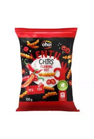 Oho! Chipsy z czerwonej soczewicy o smaku flaming hot 100 g