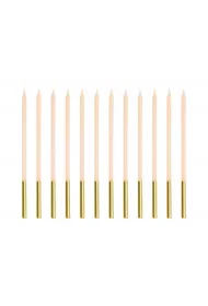 PartyDeco �wieczki urodzinowe g�adkie be�owe 14cm
