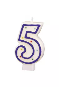 Amscan �wieczka cyferka 5 kropki 7.3cm