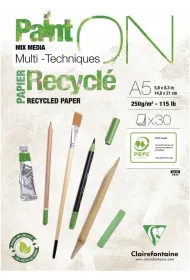 Clairefontaine Blok A5 papier z recyklingu 250g 30ark