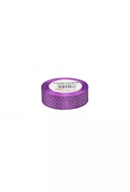 Wst��ka satynowa w kropki fioletowa 25mm x 22m