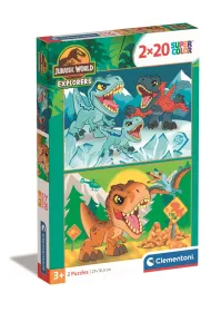 Puzzle 2x20 el. SuperColor. Jurassic World Clementoni