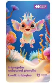 Kredki drewniane tr�jk�tne 12 kolor�w HAPPY COLOR