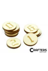 Crafters Znaczniki drewniane okrge cyfry 22 mm 10 szt.