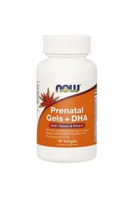Now Foods Prenatal Gels + DHA - Witaminy i Mineray Prenatalne + DHA Suplement diety 90 kaps.