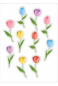 LearnHow Dekoracje okienne dwustronne - Tulipany 03 10 szt.