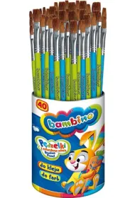 St. Majewski P�dzelki do farb i kleju Bambino w kubku 40 szt.