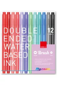 Dong-A Pisaki dwustronne My Color 2 z pdzelkiem 12 szt.