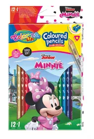 Patio Kredki owkowe trjktne Colorino Kids + temperwka Minnie 13 szt.