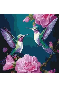 Ideyka Malowanie po numerach - Wr�kowe ptaki z metallic farbami 40x40cm