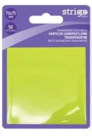 Strigo, Karteczki samoprzylepne transparentne - ��te, 50 kartek